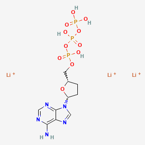 molecular formula C10H16Li3N5O11P3+3 B1499277 Adenosine 5'-(tetrahydrogen triphosphate), 2',3'-dideoxy-, trilithium salt CAS No. 93939-70-9