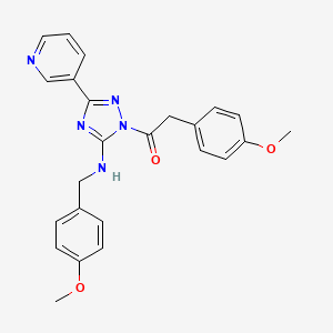 molecular formula C24H23N5O3 B14992829 1-{5-[(4-methoxybenzyl)amino]-3-(pyridin-3-yl)-1H-1,2,4-triazol-1-yl}-2-(4-methoxyphenyl)ethanone 