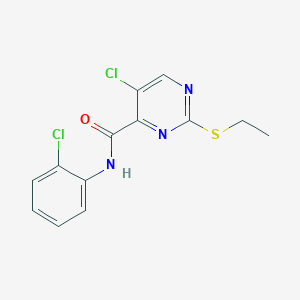 molecular formula C13H11Cl2N3OS B14992833 5-chloro-N-(2-chlorophenyl)-2-(ethylthio)pyrimidine-4-carboxamide 