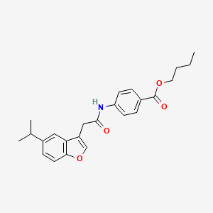 molecular formula C24H27NO4 B14992850 Butyl 4-({[5-(propan-2-yl)-1-benzofuran-3-yl]acetyl}amino)benzoate 