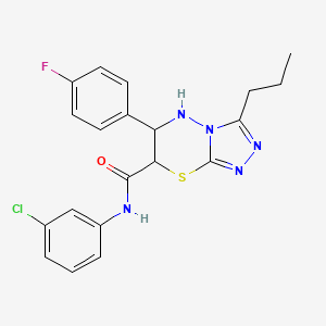 N-(3-chlorophenyl)-6-(4-fluorophenyl)-3-propyl-6,7-dihydro-5H-[1,2,4]triazolo[3,4-b][1,3,4]thiadiazine-7-carboxamide