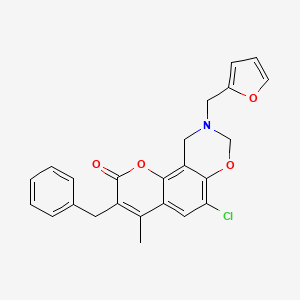 3-benzyl-6-chloro-9-(2-furylmethyl)-4-methyl-9,10-dihydro-2H,8H-chromeno[8,7-e][1,3]oxazin-2-one