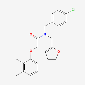 molecular formula C22H22ClNO3 B14992863 N-(4-chlorobenzyl)-2-(2,3-dimethylphenoxy)-N-(furan-2-ylmethyl)acetamide 