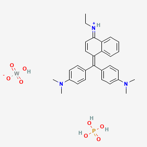 molecular formula C29H36N3O8PW B1499290 Methanaminium, N-(4-((4-(dimethylamino)phenyl)(4-(ethylamino)-1-naphthalenyl)methylene)-2,5-cyclohexadien-1-ylidene)-N-methyl-, tungstatephosphate CAS No. 71798-70-4