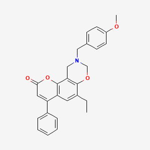 6-ethyl-9-(4-methoxybenzyl)-4-phenyl-9,10-dihydro-2H,8H-chromeno[8,7-e][1,3]oxazin-2-one