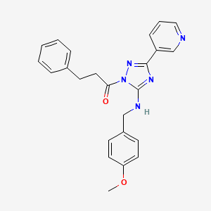 1-{5-[(4-methoxybenzyl)amino]-3-(pyridin-3-yl)-1H-1,2,4-triazol-1-yl}-3-phenylpropan-1-one