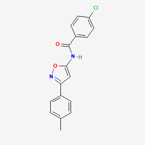 4-chloro-N-[3-(4-methylphenyl)-1,2-oxazol-5-yl]benzamide