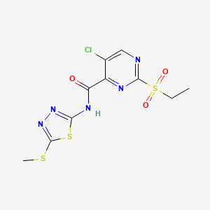 5-chloro-2-(ethylsulfonyl)-N-[5-(methylsulfanyl)-1,3,4-thiadiazol-2-yl]pyrimidine-4-carboxamide