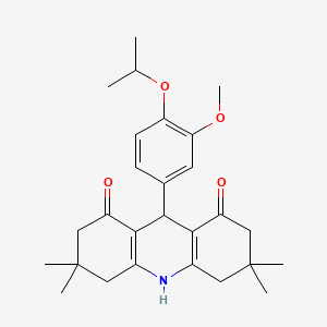 9-[3-methoxy-4-(propan-2-yloxy)phenyl]-3,3,6,6-tetramethyl-3,4,6,7,9,10-hexahydroacridine-1,8(2H,5H)-dione