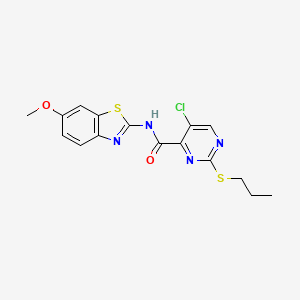 molecular formula C16H15ClN4O2S2 B14993014 5-chloro-N-(6-methoxy-1,3-benzothiazol-2-yl)-2-(propylsulfanyl)pyrimidine-4-carboxamide 