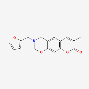 3-(furan-2-ylmethyl)-6,7,10-trimethyl-3,4-dihydro-2H,8H-chromeno[6,7-e][1,3]oxazin-8-one