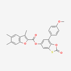 molecular formula C26H20O6S B14993040 7-(4-Methoxyphenyl)-2-oxo-1,3-benzoxathiol-5-yl 3,5,6-trimethyl-1-benzofuran-2-carboxylate 