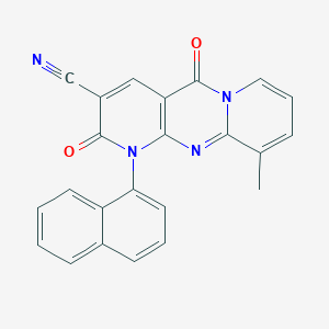 11-methyl-7-naphthalen-1-yl-2,6-dioxo-1,7,9-triazatricyclo[8.4.0.03,8]tetradeca-3(8),4,9,11,13-pentaene-5-carbonitrile