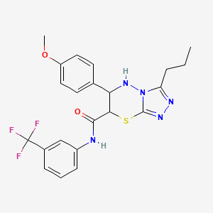 molecular formula C22H22F3N5O2S B14993127 6-(4-methoxyphenyl)-3-propyl-N-[3-(trifluoromethyl)phenyl]-6,7-dihydro-5H-[1,2,4]triazolo[3,4-b][1,3,4]thiadiazine-7-carboxamide 