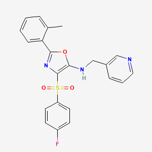 molecular formula C22H18FN3O3S B14993152 4-[(4-fluorophenyl)sulfonyl]-2-(2-methylphenyl)-N-(pyridin-3-ylmethyl)-1,3-oxazol-5-amine 