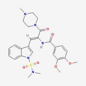 molecular formula C27H33N5O6S B14993172 N-[(1Z)-1-[1-(dimethylsulfamoyl)-1H-indol-3-yl]-3-(4-methylpiperazin-1-yl)-3-oxoprop-1-en-2-yl]-3,4-dimethoxybenzamide 