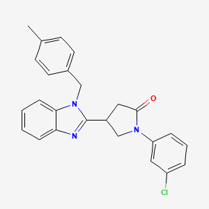 molecular formula C25H22ClN3O B14993200 1-(3-chlorophenyl)-4-[1-(4-methylbenzyl)-1H-benzimidazol-2-yl]pyrrolidin-2-one 