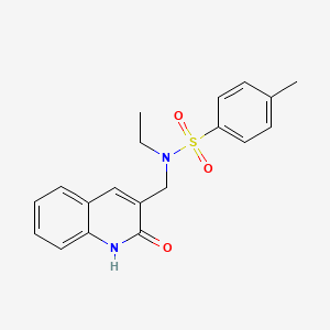 N-ethyl-4-methyl-N-[(2-oxo-1,2-dihydroquinolin-3-yl)methyl]benzenesulfonamide