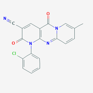 7-(2-chlorophenyl)-13-methyl-2,6-dioxo-1,7,9-triazatricyclo[8.4.0.03,8]tetradeca-3(8),4,9,11,13-pentaene-5-carbonitrile