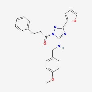 1-{3-(furan-2-yl)-5-[(4-methoxybenzyl)amino]-1H-1,2,4-triazol-1-yl}-3-phenylpropan-1-one