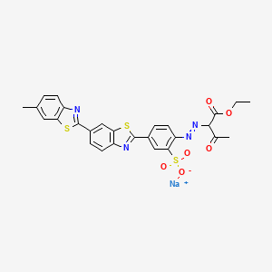 Sodium 1-ethyl 2-((4-(6-methyl-2,6'-bibenzothiazol-2'-yl)-2-sulphonatophenyl)azo)acetoacetate