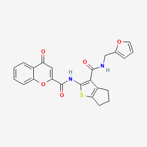 N-(3-{[(furan-2-yl)methyl]carbamoyl}-4H,5H,6H-cyclopenta[b]thiophen-2-yl)-4-oxo-4H-chromene-2-carboxamide