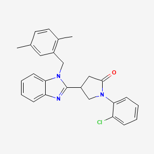 molecular formula C26H24ClN3O B14993265 1-(2-chlorophenyl)-4-[1-(2,5-dimethylbenzyl)-1H-benzimidazol-2-yl]pyrrolidin-2-one 