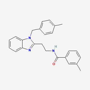 molecular formula C25H25N3O B14993291 3-methyl-N-{2-[1-(4-methylbenzyl)-1H-benzimidazol-2-yl]ethyl}benzamide 