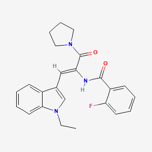 molecular formula C24H24FN3O2 B14993299 N-[(1Z)-1-(1-ethyl-1H-indol-3-yl)-3-oxo-3-(pyrrolidin-1-yl)prop-1-en-2-yl]-2-fluorobenzamide 