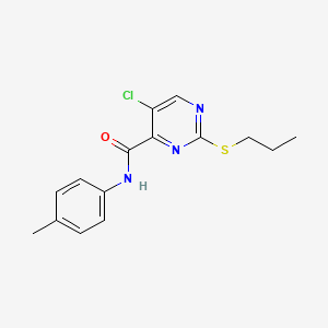 molecular formula C15H16ClN3OS B14993319 5-chloro-N-(4-methylphenyl)-2-(propylsulfanyl)pyrimidine-4-carboxamide 