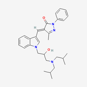 (4E)-4-[(1-{3-[Bis(2-methylpropyl)amino]-2-hydroxypropyl}-1H-indol-3-YL)methylidene]-3-methyl-1-phenyl-4,5-dihydro-1H-pyrazol-5-one