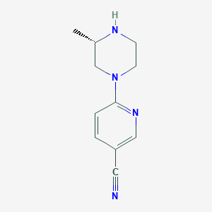 molecular formula C11H14N4 B1499334 （S）-6-(3-甲基哌嗪-1-基)烟腈 CAS No. 1057682-03-7