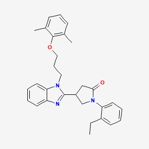 4-{1-[3-(2,6-dimethylphenoxy)propyl]-1H-benzimidazol-2-yl}-1-(2-ethylphenyl)pyrrolidin-2-one