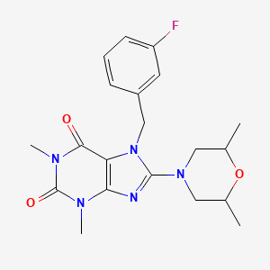 molecular formula C20H24FN5O3 B14993354 8-(2,6-dimethylmorpholin-4-yl)-7-(3-fluorobenzyl)-1,3-dimethyl-3,7-dihydro-1H-purine-2,6-dione 