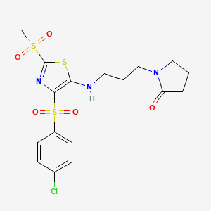 1-(3-{[4-(4-Chlorobenzenesulfonyl)-2-methanesulfonyl-1,3-thiazol-5-yl]amino}propyl)pyrrolidin-2-one