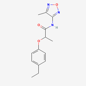 molecular formula C14H17N3O3 B14993368 2-(4-ethylphenoxy)-N-(4-methyl-1,2,5-oxadiazol-3-yl)propanamide 