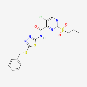 N-[5-(benzylsulfanyl)-1,3,4-thiadiazol-2-yl]-5-chloro-2-(propylsulfonyl)pyrimidine-4-carboxamide