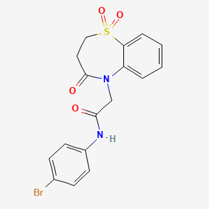 N-(4-bromophenyl)-2-(1,1-dioxido-4-oxo-3,4-dihydro-1,5-benzothiazepin-5(2H)-yl)acetamide