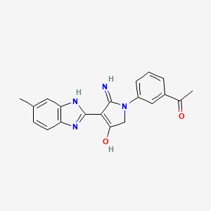 molecular formula C20H18N4O2 B14993398 1-(3-Acetylphenyl)-5-amino-4-(6-methyl-1H-1,3-benzodiazol-2-YL)-2,3-dihydro-1H-pyrrol-3-one 