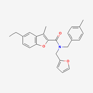 5-ethyl-N-(furan-2-ylmethyl)-3-methyl-N-(4-methylbenzyl)-1-benzofuran-2-carboxamide