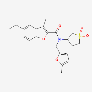 N-(1,1-dioxidotetrahydrothiophen-3-yl)-5-ethyl-3-methyl-N-[(5-methylfuran-2-yl)methyl]-1-benzofuran-2-carboxamide