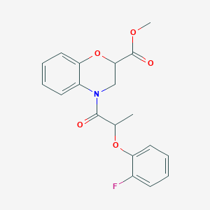 methyl 4-[2-(2-fluorophenoxy)propanoyl]-3,4-dihydro-2H-1,4-benzoxazine-2-carboxylate