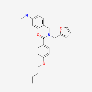 molecular formula C25H30N2O3 B14993512 4-butoxy-N-[4-(dimethylamino)benzyl]-N-(furan-2-ylmethyl)benzamide 