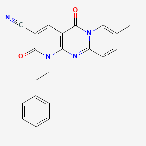 molecular formula C21H16N4O2 B14993519 13-methyl-2,6-dioxo-7-(2-phenylethyl)-1,7,9-triazatricyclo[8.4.0.03,8]tetradeca-3(8),4,9,11,13-pentaene-5-carbonitrile 