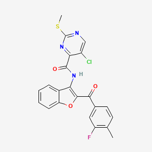 molecular formula C22H15ClFN3O3S B14993534 5-chloro-N-{2-[(3-fluoro-4-methylphenyl)carbonyl]-1-benzofuran-3-yl}-2-(methylsulfanyl)pyrimidine-4-carboxamide 