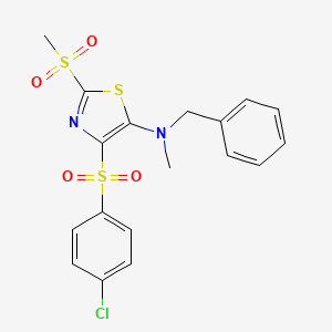 N-benzyl-4-[(4-chlorophenyl)sulfonyl]-N-methyl-2-(methylsulfonyl)-1,3-thiazol-5-amine