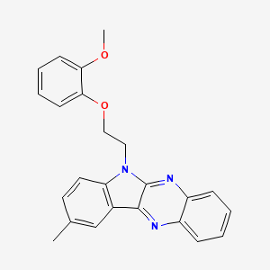 molecular formula C24H21N3O2 B14993545 6-[2-(2-methoxyphenoxy)ethyl]-9-methyl-6H-indolo[2,3-b]quinoxaline 