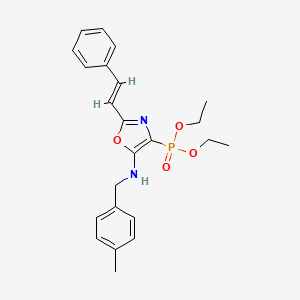 molecular formula C23H27N2O4P B14993552 diethyl {5-[(4-methylbenzyl)amino]-2-[(E)-2-phenylethenyl]-1,3-oxazol-4-yl}phosphonate 