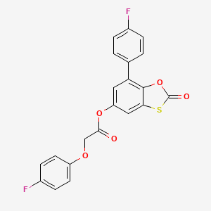 molecular formula C21H12F2O5S B14993569 7-(4-Fluorophenyl)-2-oxo-1,3-benzoxathiol-5-yl (4-fluorophenoxy)acetate 