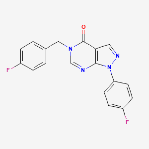 molecular formula C18H12F2N4O B14993572 5-(4-Fluoro-benzyl)-1-(4-fluoro-phenyl)-1,5-dihydro-pyrazolo[3,4-d]pyrimidin-4-one 